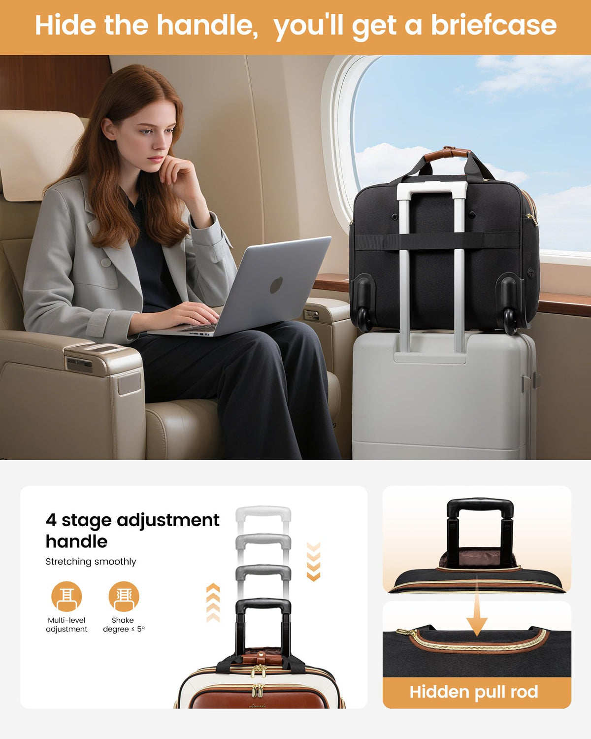 Rolling Laptop Bag with Wheels A128