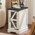 Narrow Night Stand with Glass Barn Door B8638