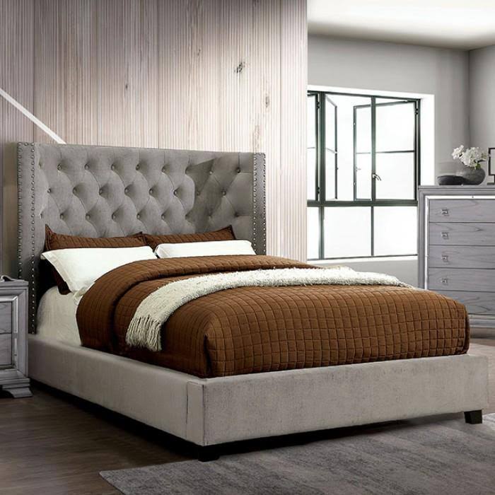 Gray Transitional Queen Bed M39347