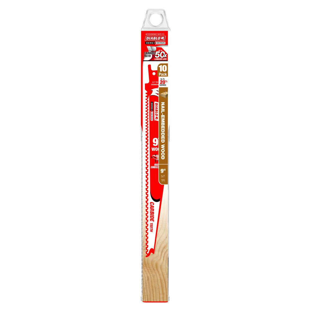 9-Inch Carbide Recip Blade, 10-Pack P5191
