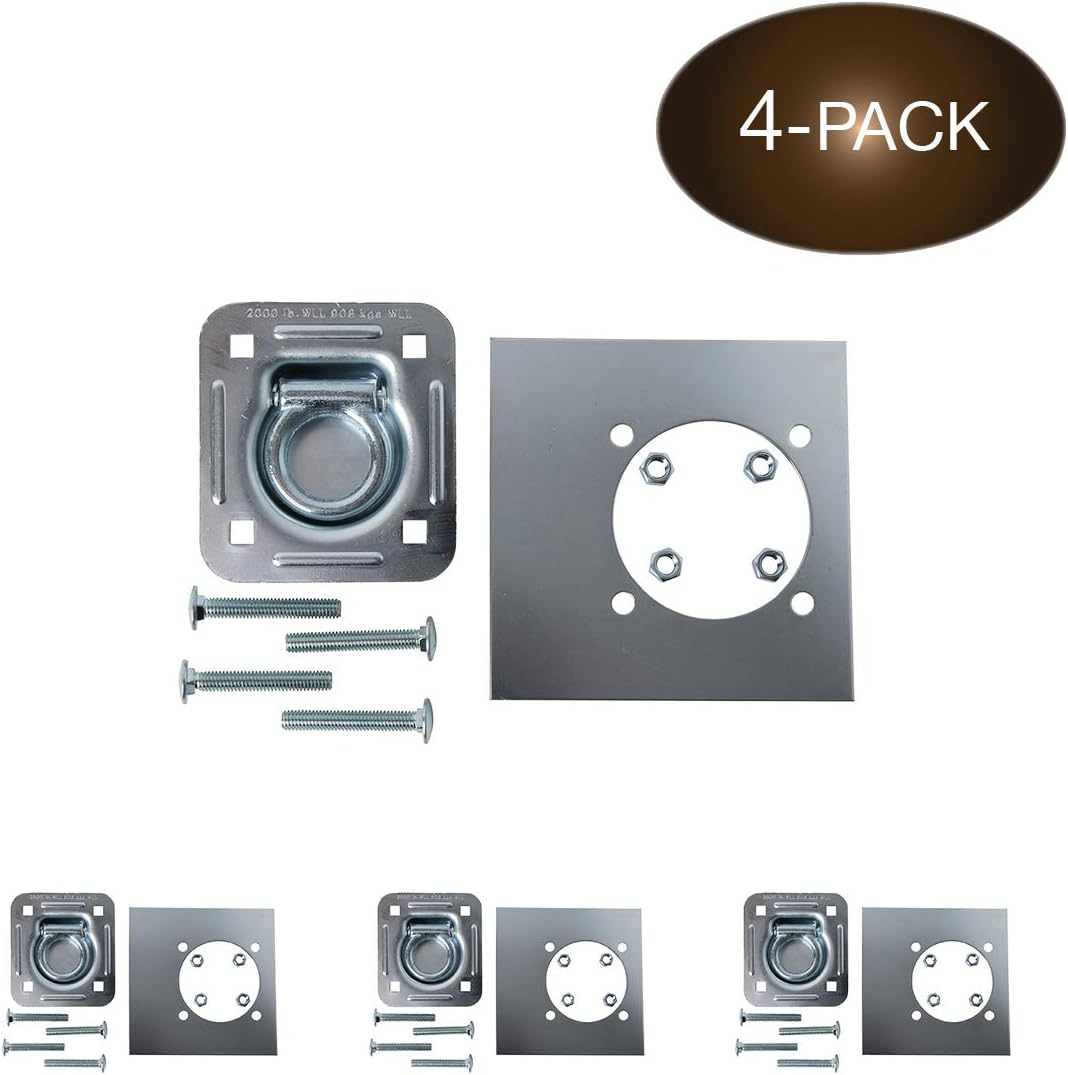 Square Trailer Cargo Tie-Down Anchors with Mounting Hardware J61783