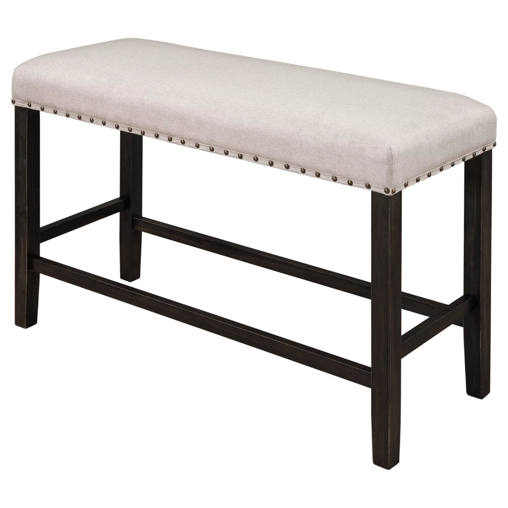 Rustic Wooden Upholstered Dining Bench W218577