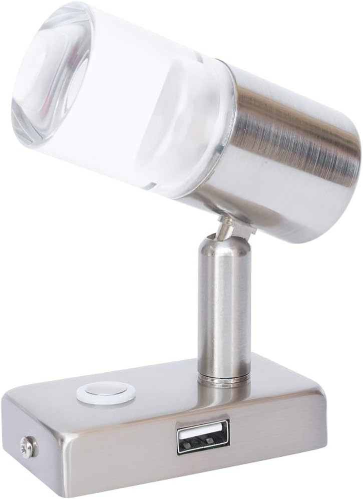12V 2.2W Touch Switch Dimmable Warm RV Reading Light with USB Port, Pack of 2 R13800