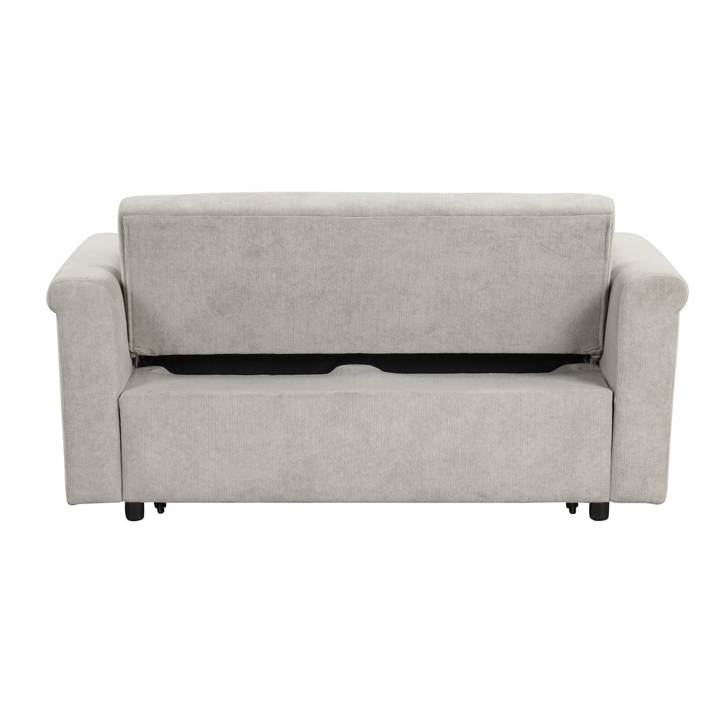 61.4" Pull Out Convertible Sleeper Sofa Bed Chenille X653189