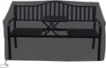 Black Outdoor Bench with Pullout Middle Table C549791