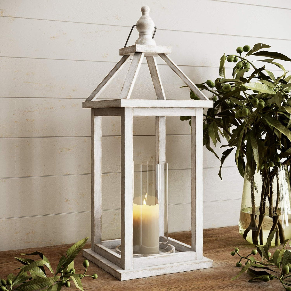 Decorative Wooden Lantern Candle Holder X7568