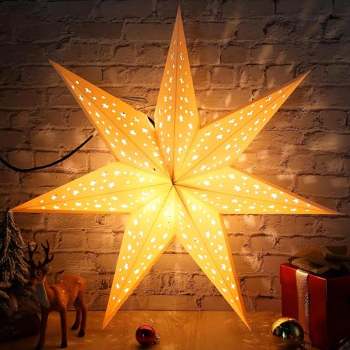 4 Pack 20 Inch Paper Lanterns with LED Star Lights M313273