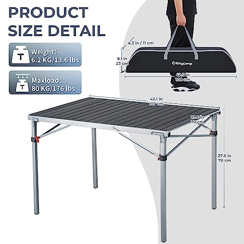 Aluminum Roll Up Camping Table 53.5"X27.5" H271
