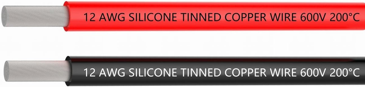 12 AWG Silicone Wire 70 feet Tinned Copper Stranded Wire High Temperature Resistance Pack of 2 W561104