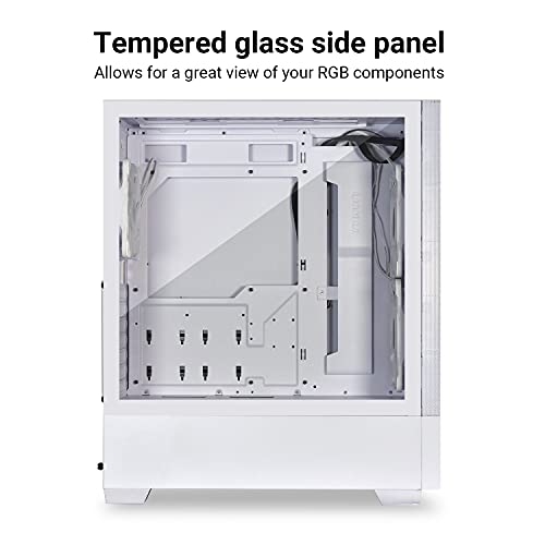 White Mid-Tower ATX PC Case with Tempered Glass Side Panel Z85170