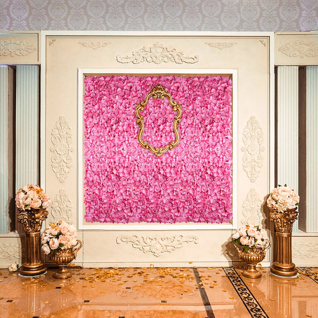 12 Pack Pink Artificial Hydrangea Floral Wall Panels 24×16" M184334