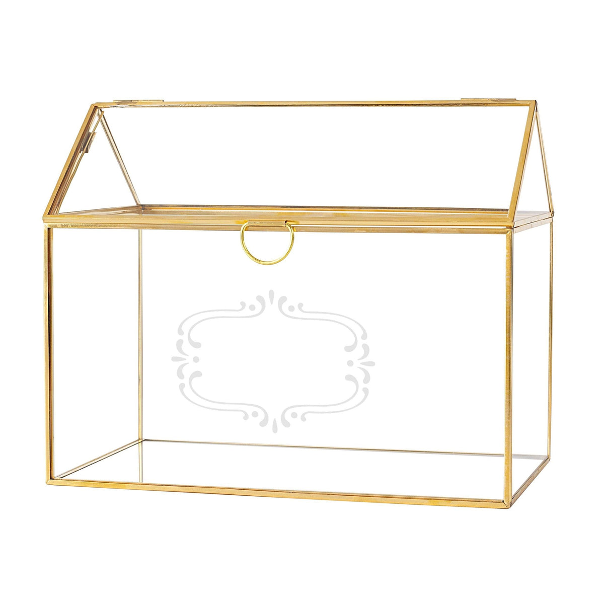 Gold Glass Terrarium Gift Card Holder I72024