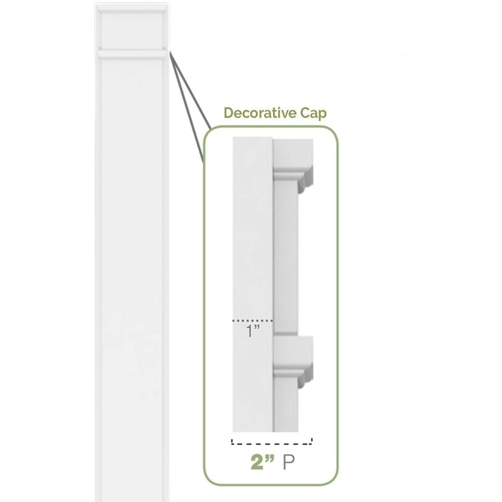 Two Equal Flat Panel PVC Pilaster with Standard Capital & Base (Pair) M176082