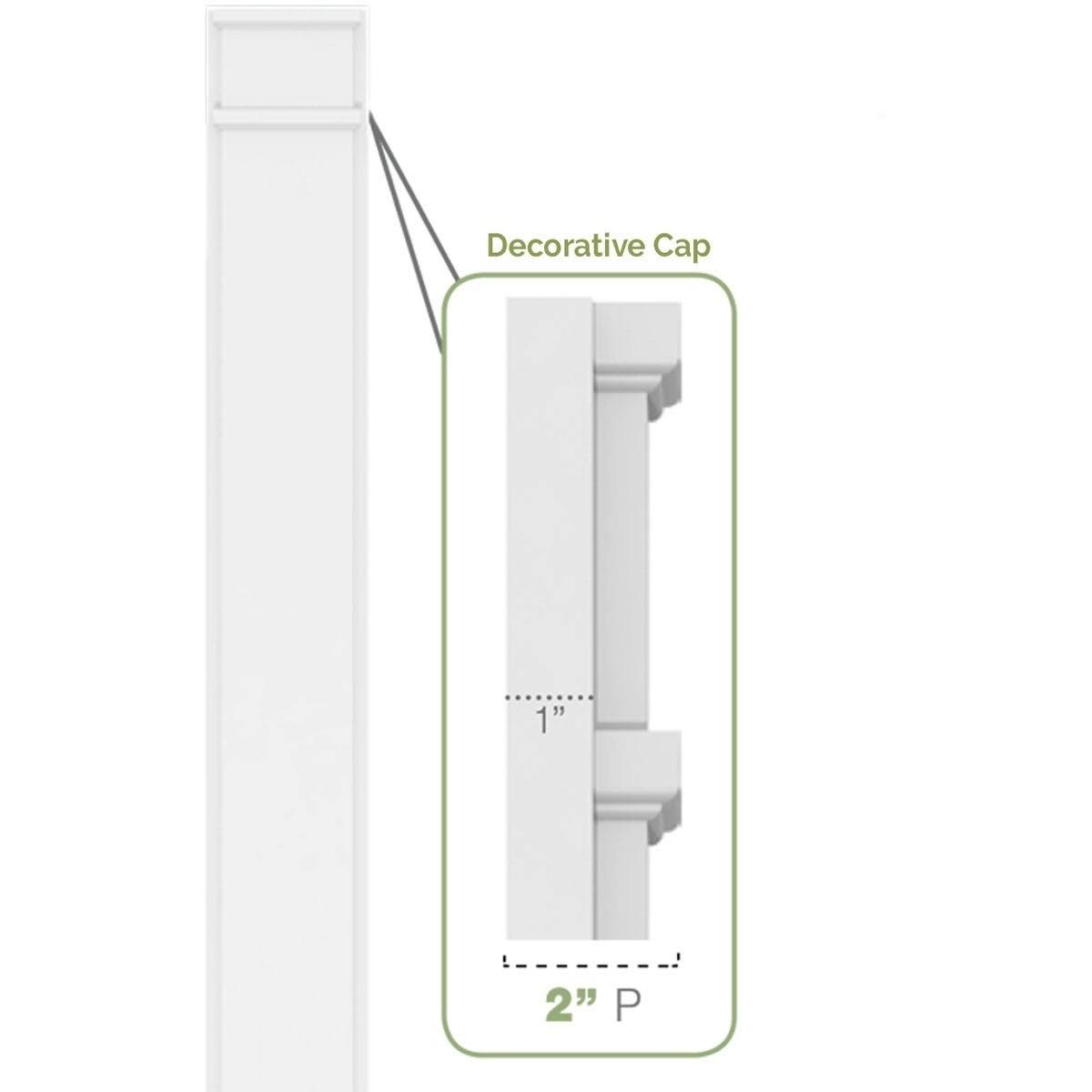 Two Equal Flat Panel PVC Pilaster with Standard Capital & Base (Pair) M176082