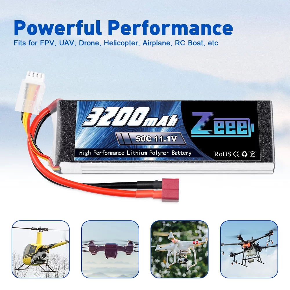 11.1V 50C 3200mAh 3S Lipo Battery 2 Pack O1876