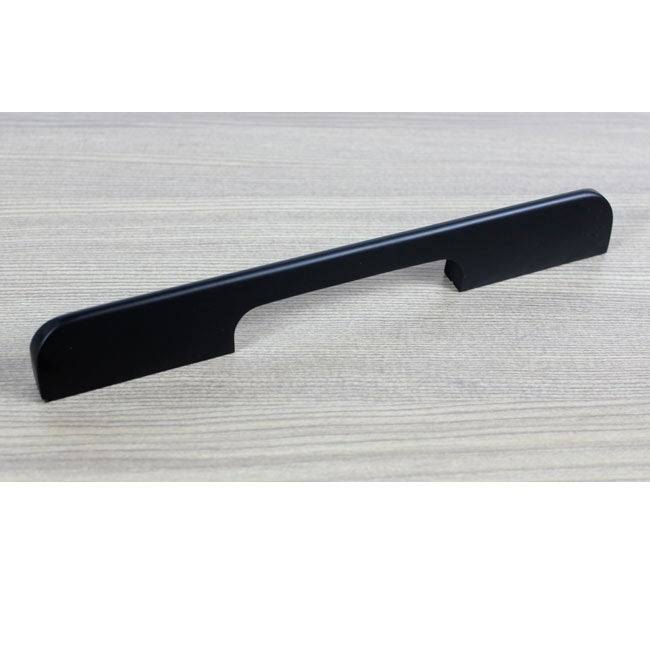 8-Inch Solid Matte Black Cabinet Bar Pull Handle (Case of 10) I67563