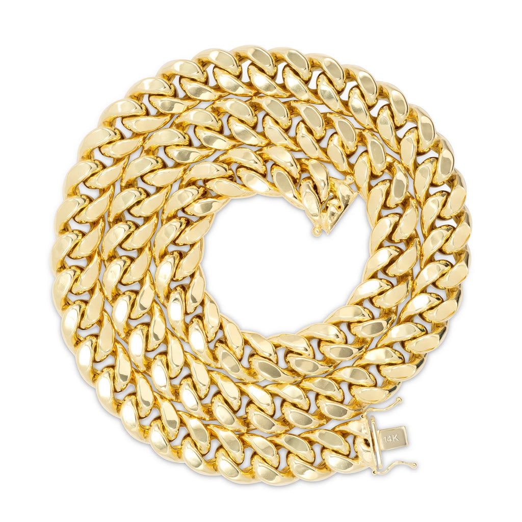 14k Yellow Gold Miami Cuban Link Chain Necklace 20" - 30" Q830809
