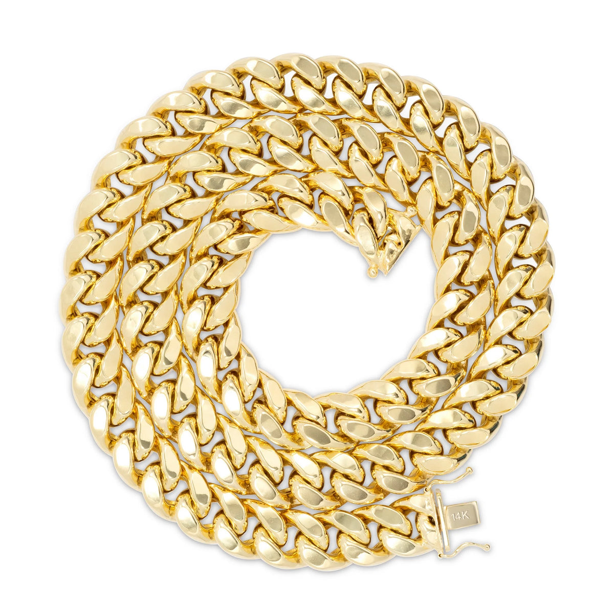 14k Yellow Gold Miami Cuban Link Chain Necklace 20" - 30" Q830809
