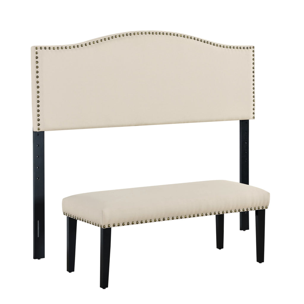 Linen Fabric Headboard and Bench Set H9018