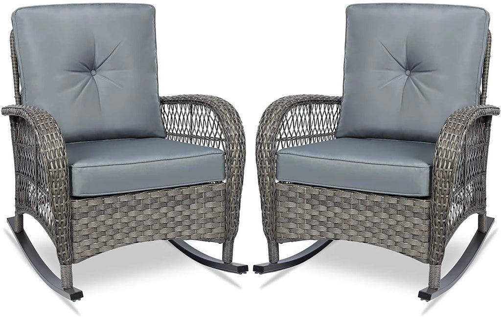Outdoor Wicker Rocking Chair with Cushions U6658