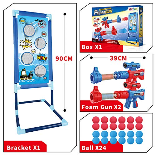Shooting Game Toy with 2pk Air Guns, Target & 24 Foam Balls O30058