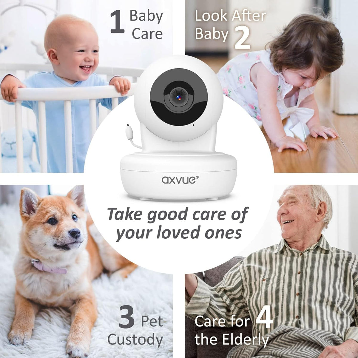 Baby Monitor with Remote Pan-Tilt-Zoom Camera, 4.3” Screen, Night Vision, Talk Back, Room Temperature, Lullabies, 1000ft Range P661889