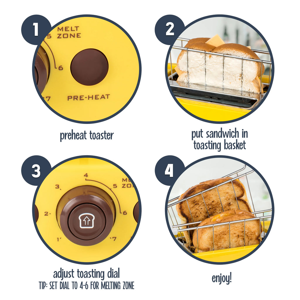Grilled Cheese Sandwich Toaster with Extra Wide Slots H129