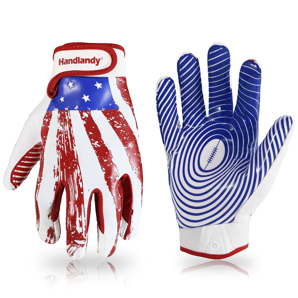 White and Gold Stretch Fit Football Gloves F459
