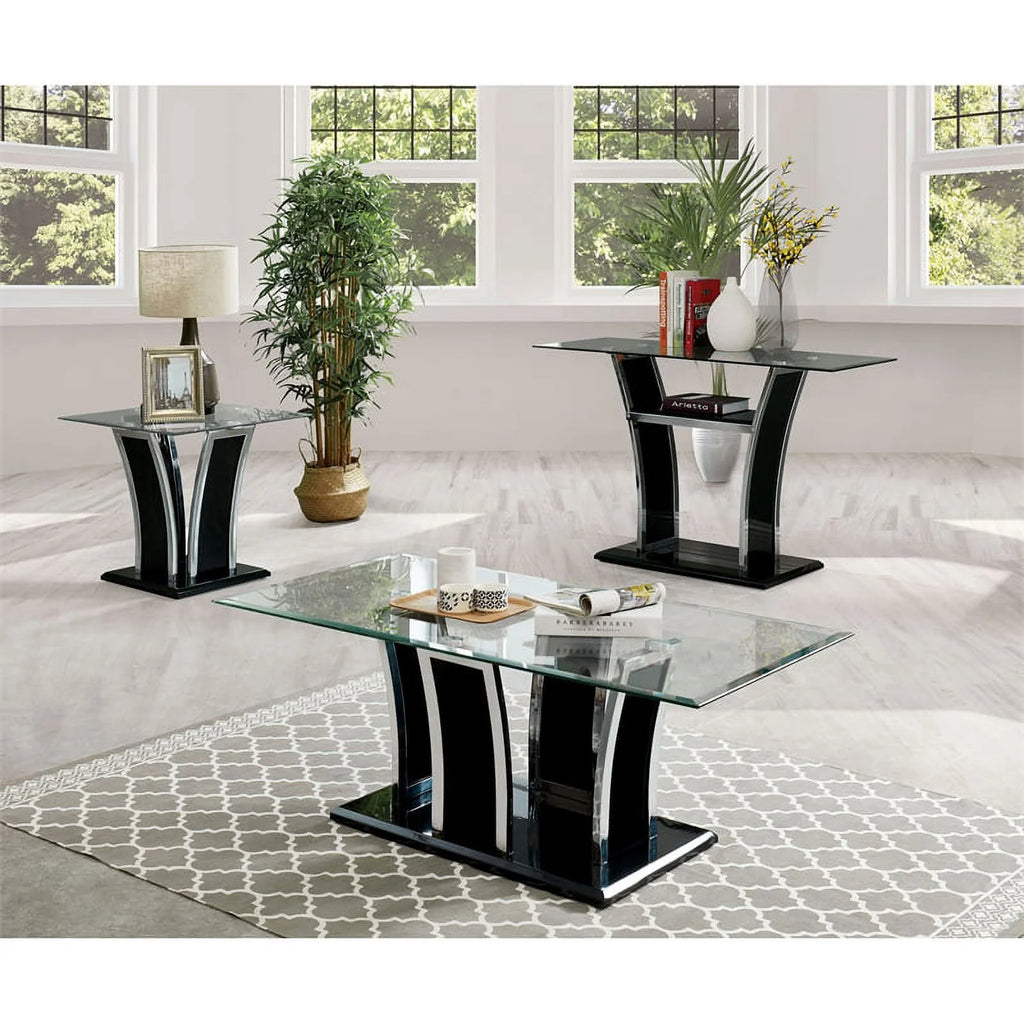 Black 3-Piece Metal Coffee Table Set G982
