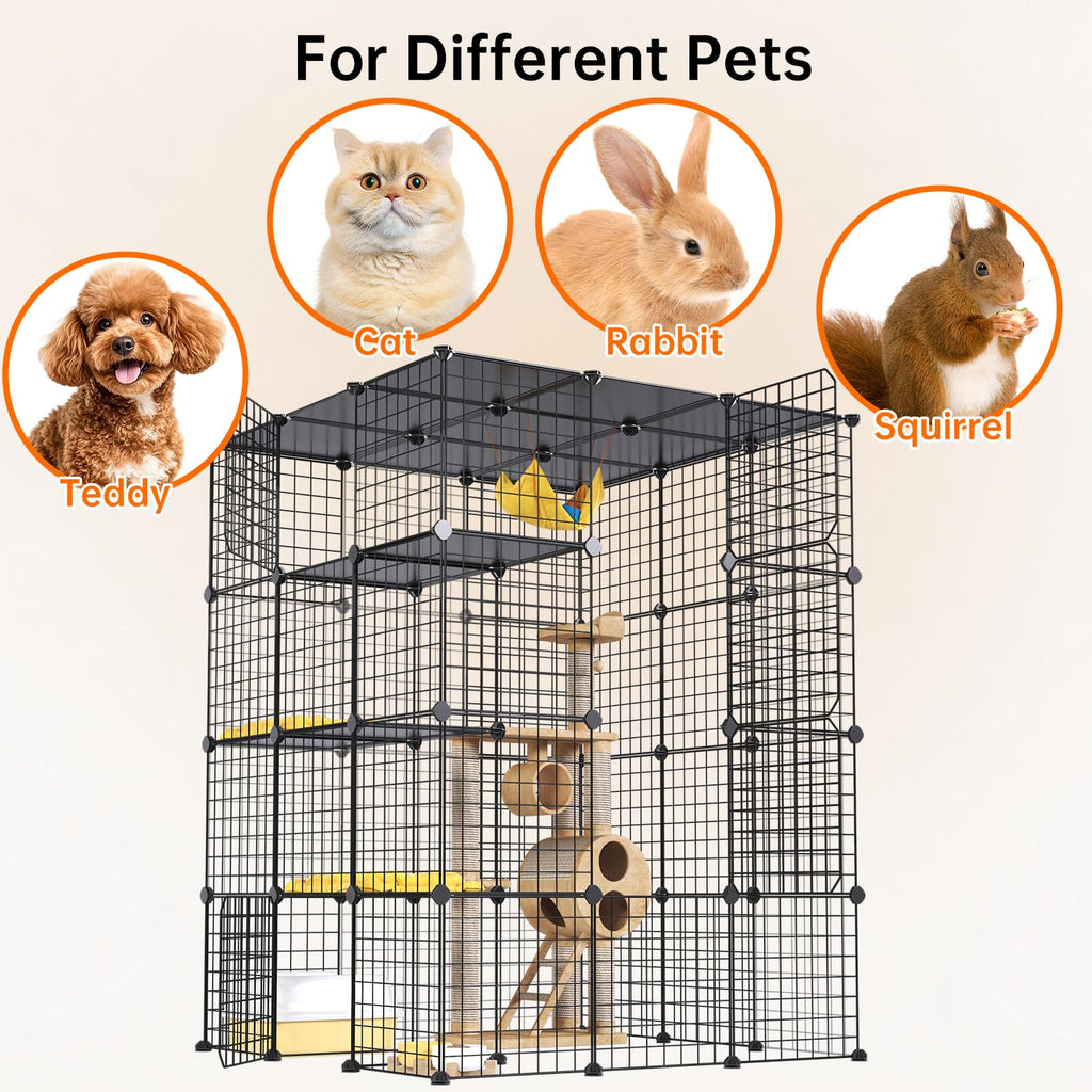Extra Large 4-Tier Metal Cat Cage with Platforms C180