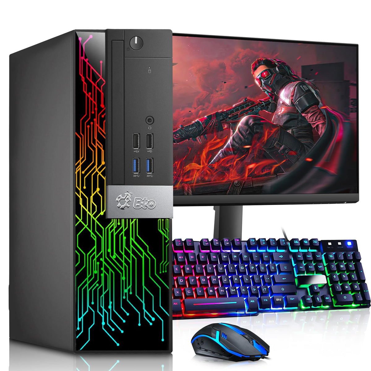 RGB Gaming Desktop PC Intel i5-6500 GTX 1050Ti 4GB GDDR5 Renewed G206753