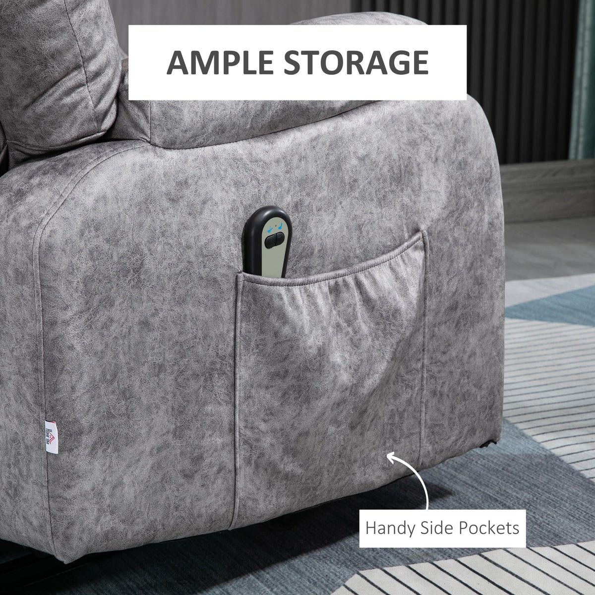 Grey Power Lift Recliner Chair with Remote Control Q742