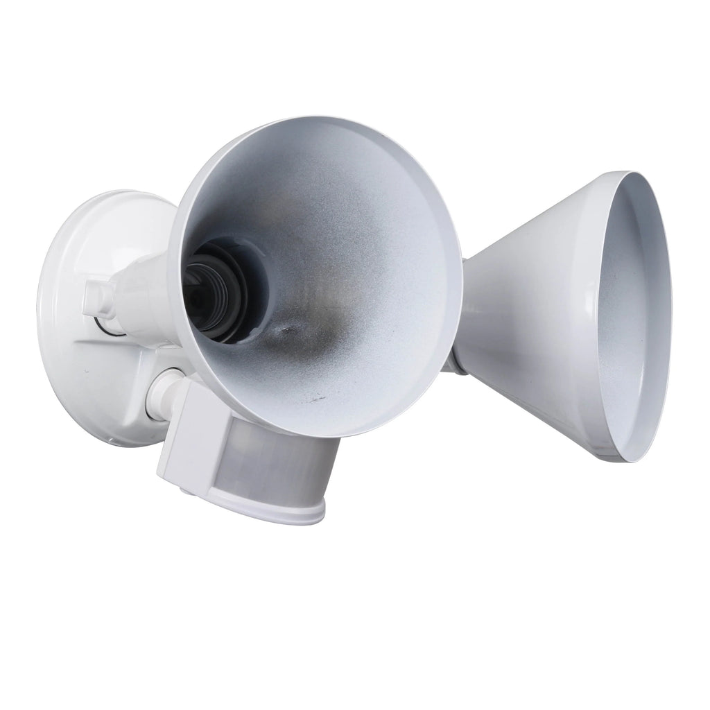 White Dual Head Motion Activated LED Security Flood Light I4014