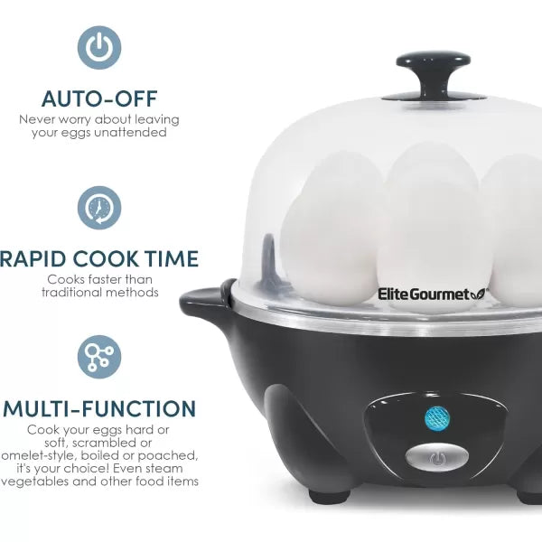 7 Egg Capacity Electric Egg Cooker with Auto Shut-Off S8710