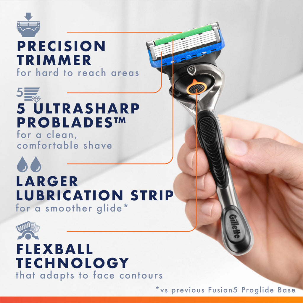 5-Blade Razor Blade Refills with Precision Trimmer, 10 Count O50587