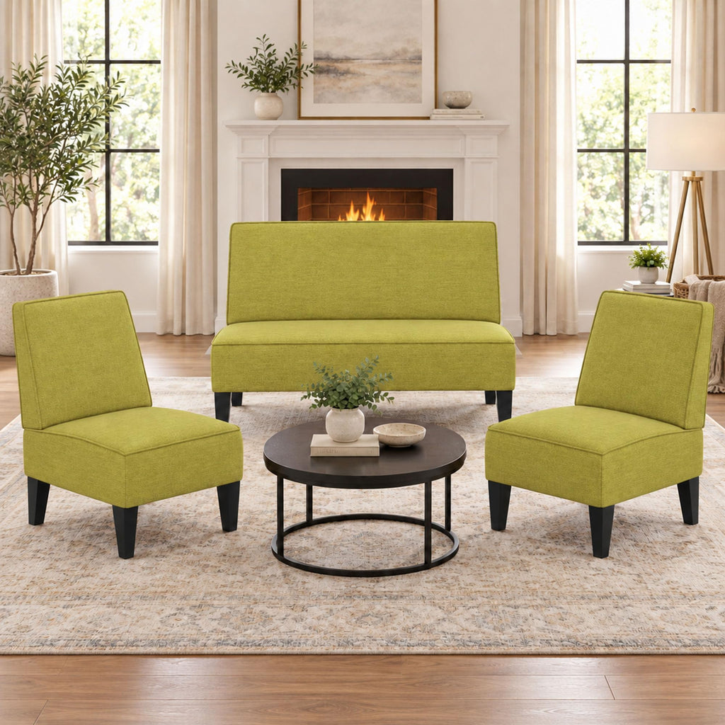 Green Upholstered Accent Chair Set of 2 W821