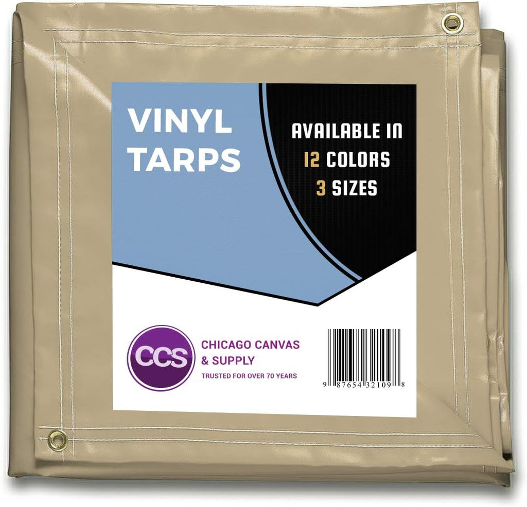 Heavy Duty Waterproof Vinyl Tarp Grey 10 by 12 Feet Pack of 2 O7771
