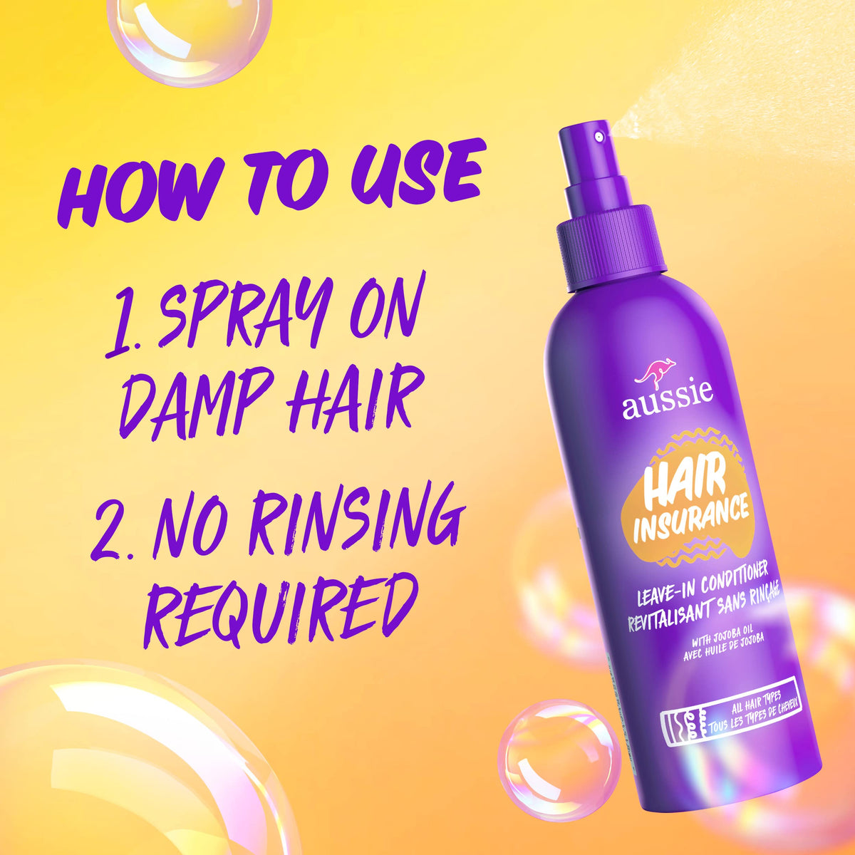 Leave-In Conditioner Spray with Jojoba Oil 8 Fl Oz 3-Pack O826
