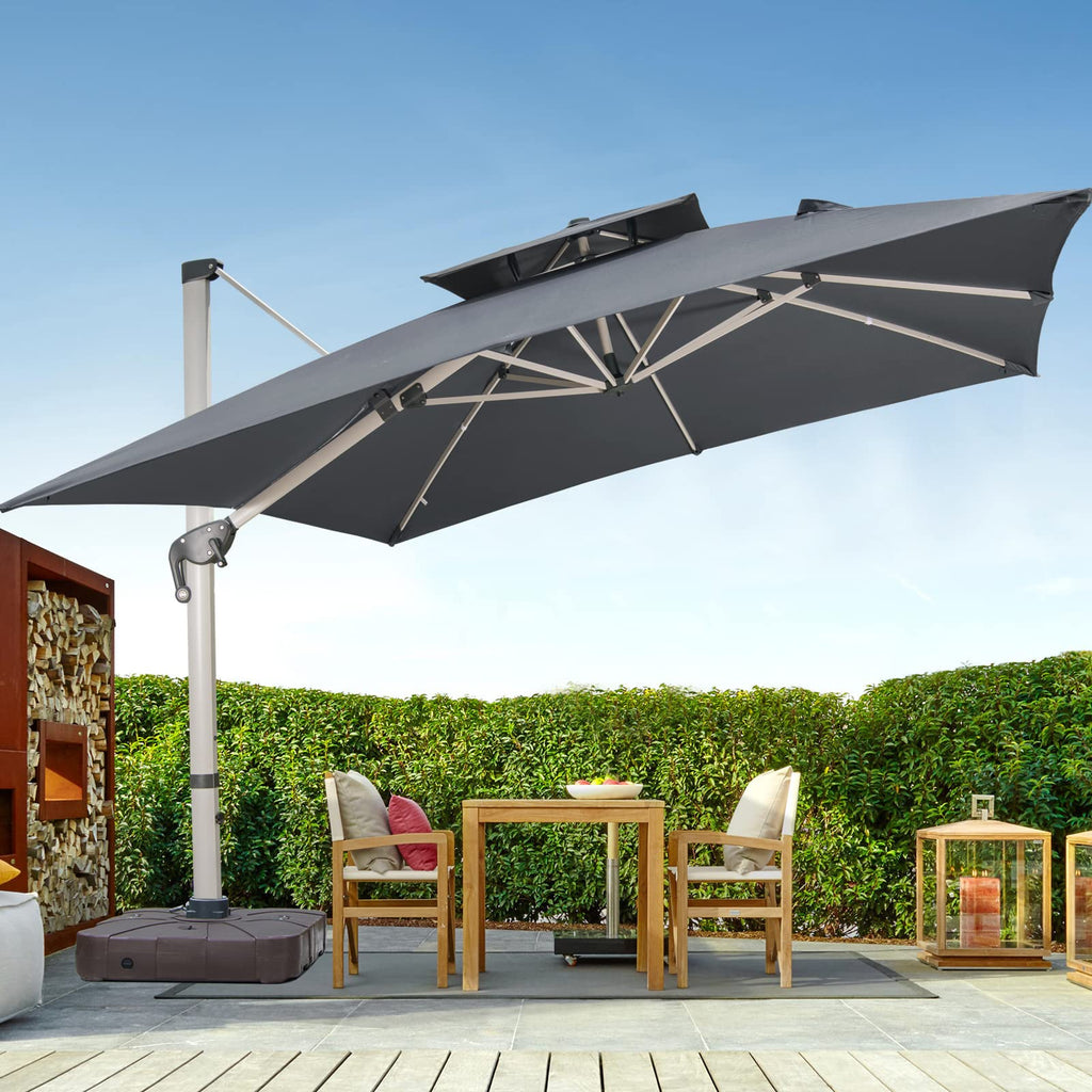 10x10 FT Grey Cantilever Patio Umbrella L728