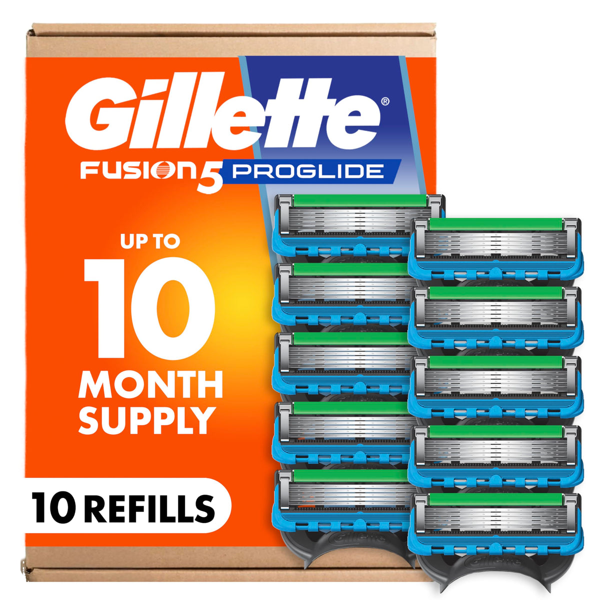 5-Blade Razor Blade Refills with Precision Trimmer, 10 Count O50587