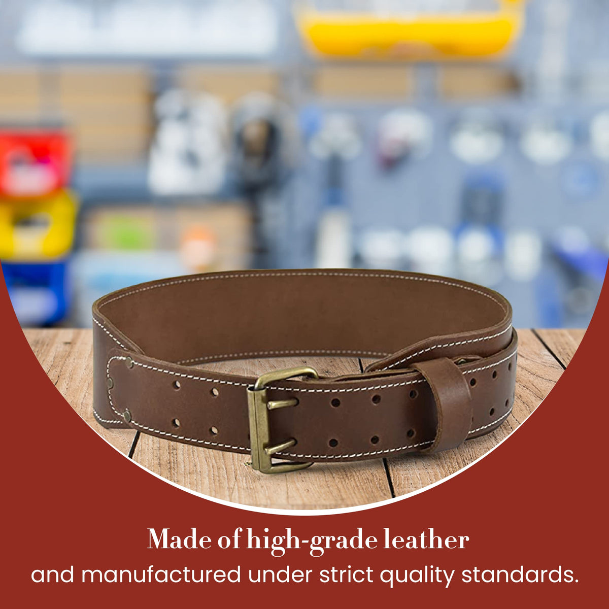 3" Wide Tapered Full-Grain Leather Work Belt R333