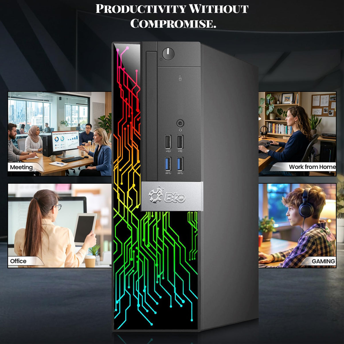 RGB Gaming Desktop PC Intel i5-6500 GTX 1050Ti 4GB GDDR5 Renewed G206753
