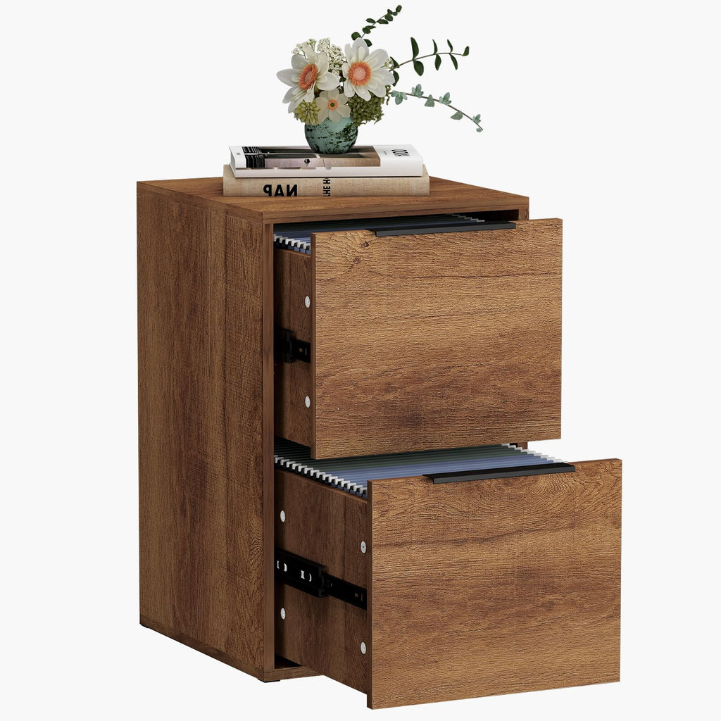 2 Drawer Wood File Cabinet with Hanging Bars U590003