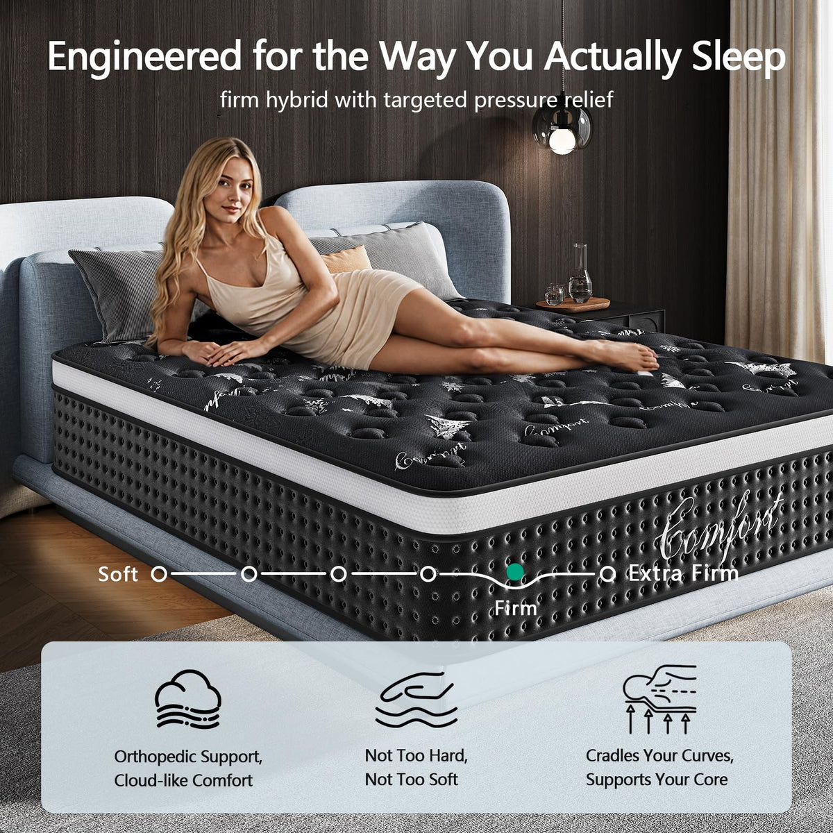 12 Inch Full Hybrid Mattress with Pocket Springs & Cooling Memory Foam U1324