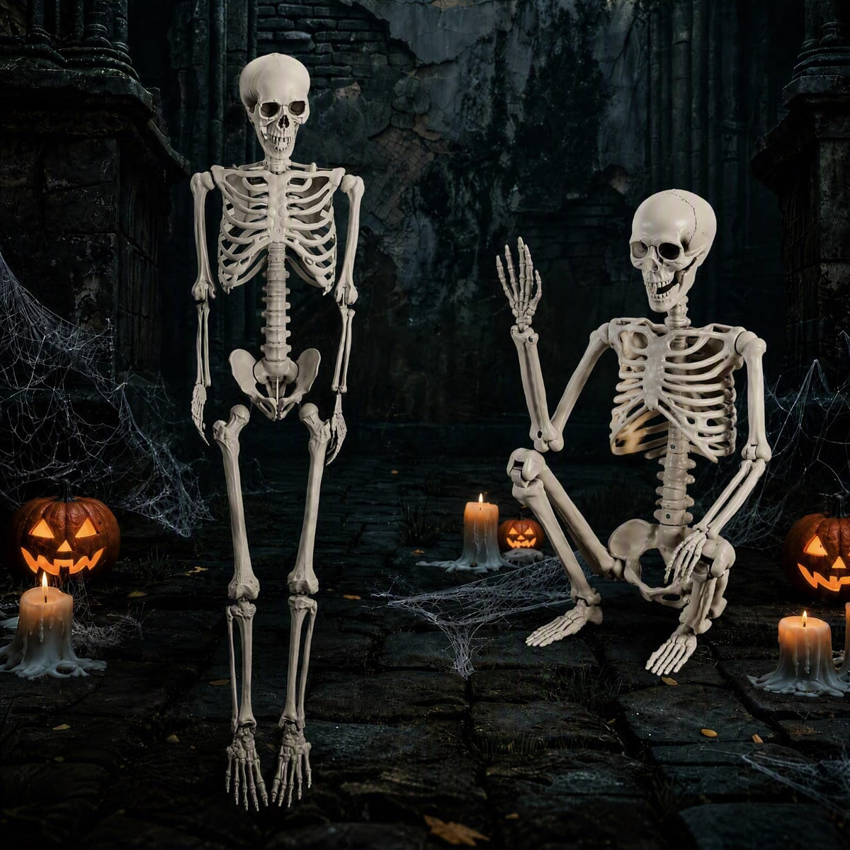 5.4FT Halloween Skeleton with Movable Joints R7906