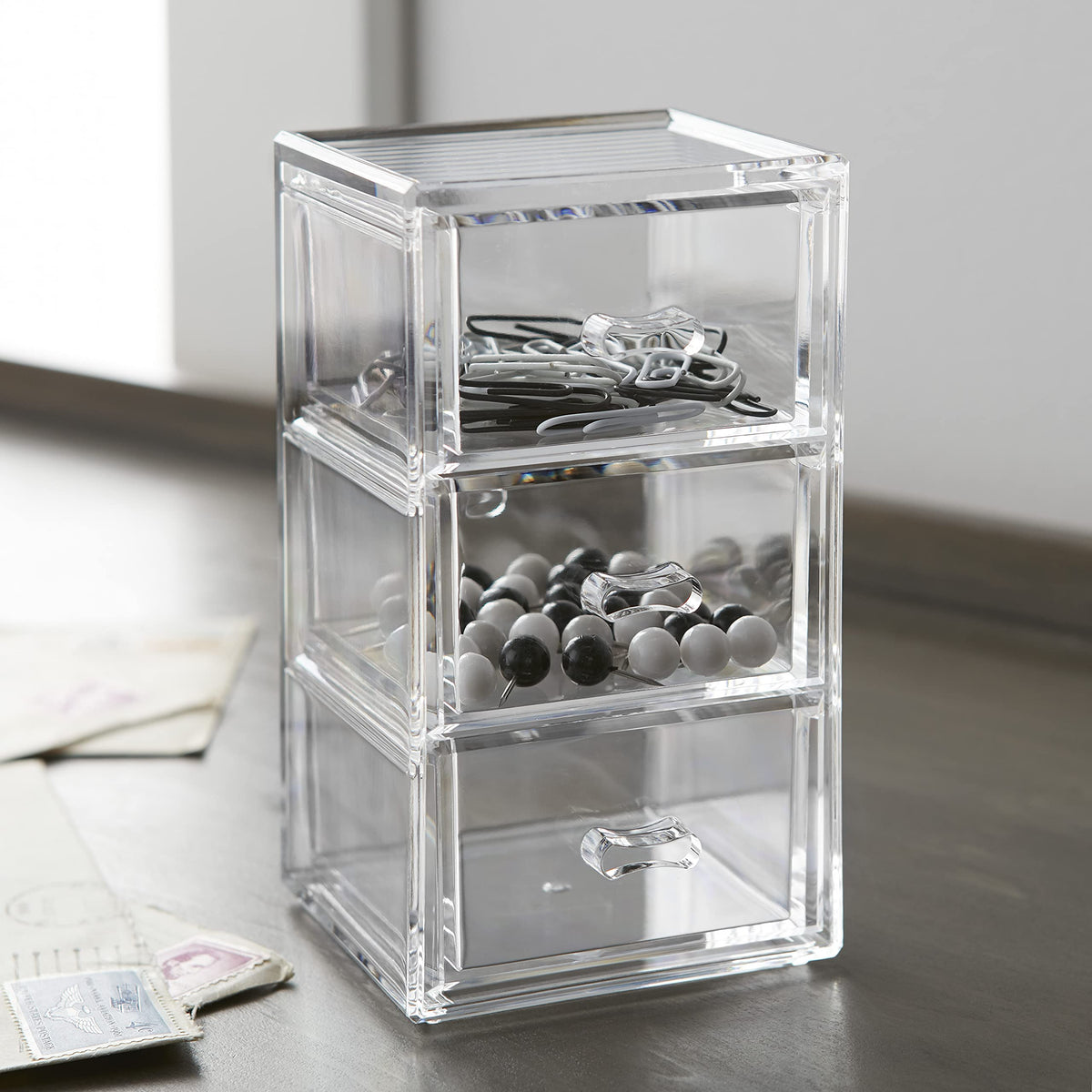 Clear Stackable 3-Drawer Acrylic Organizer M463026