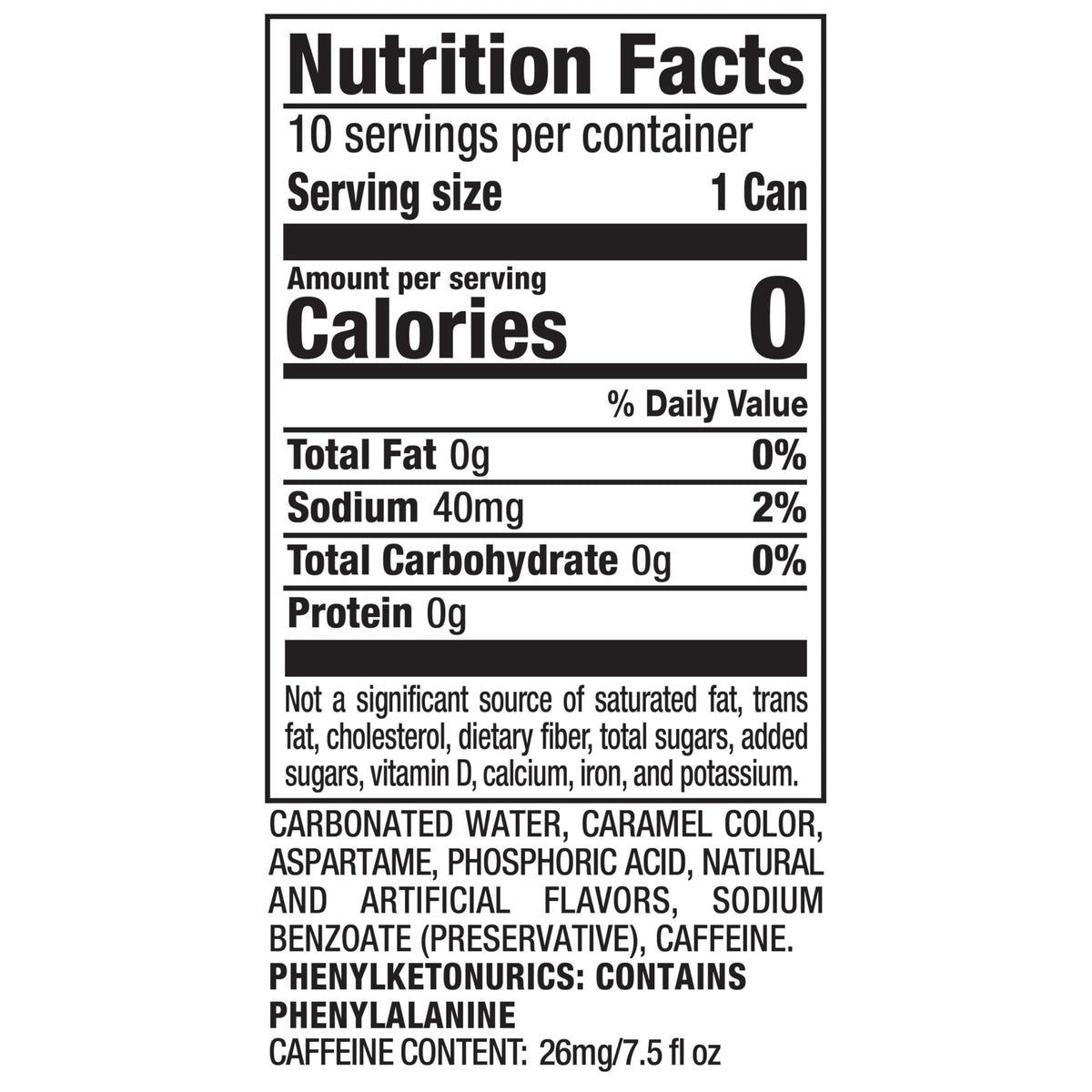 Diet Dr Pepper Soda 7.5 fl oz 10 pack R460