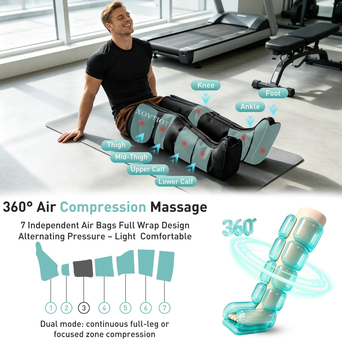 Air Compression Leg Massager with 6 Modes 3 Pressure Levels A669