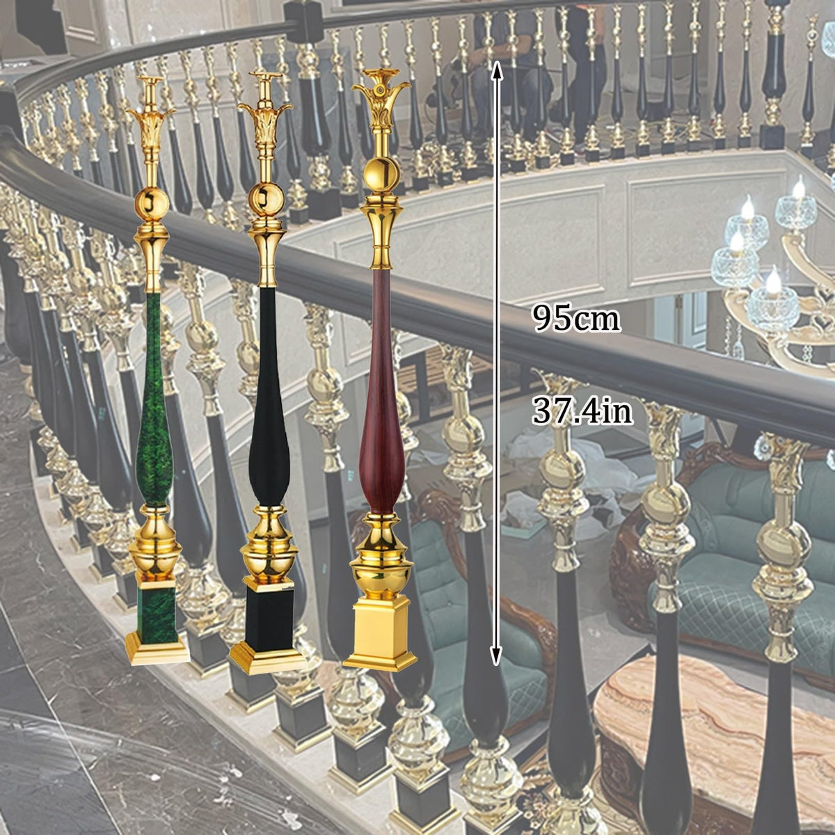 Black 6 Pack Aluminum Alloy Baluster Spindles F976