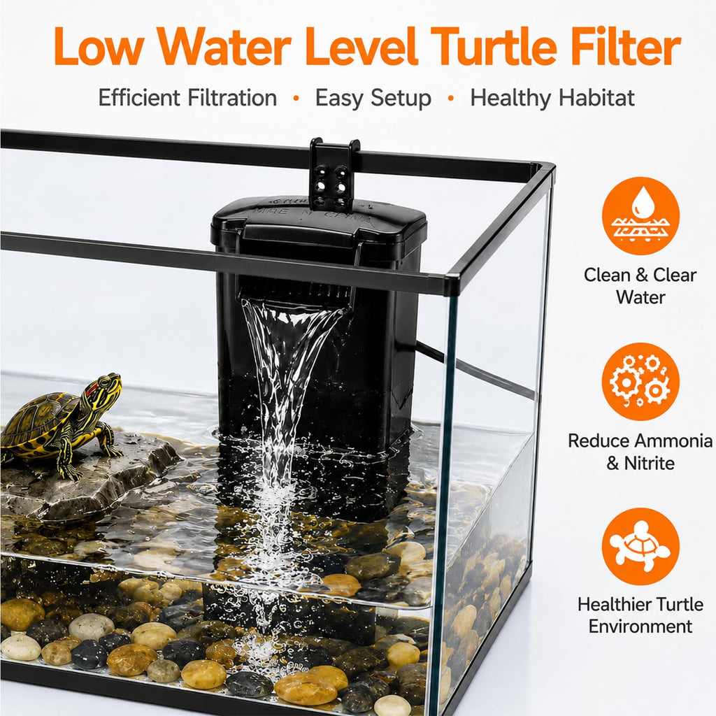 Acrylic Aquarium Starter Kit with UVB/UVA Lamp, Filter, Basking Platform & Lid N377